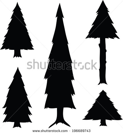 Cartoon Evergreen Tree Silhouette