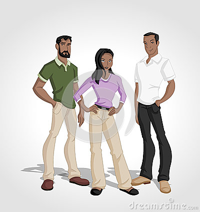 Cartoon Group of Black People