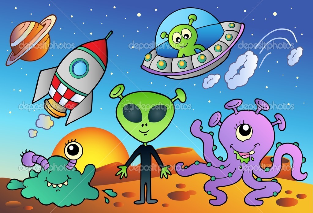 Cartoon Space Aliens