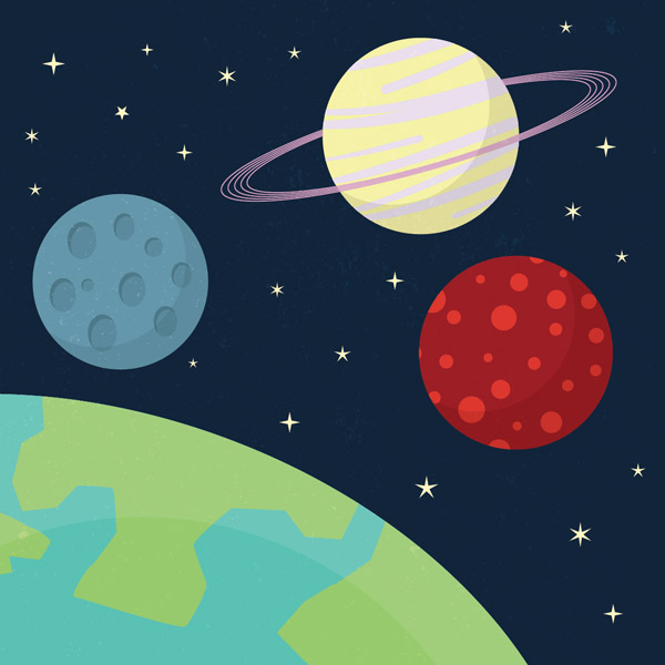 14 Space Cartoons Vector Images - Cartoon Space Scene, Cartoon Space