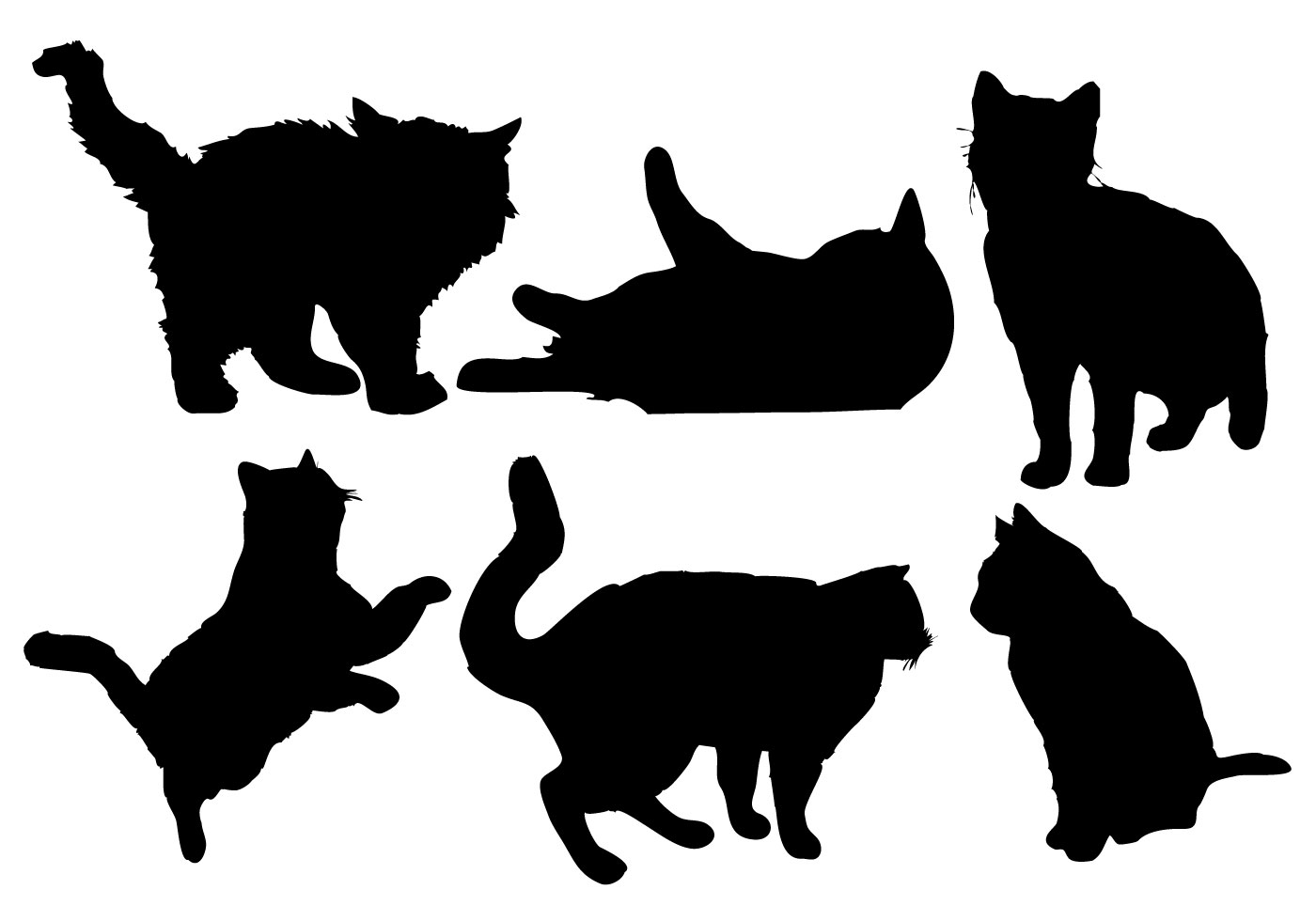 Cats Silhouettes Vector Free Download