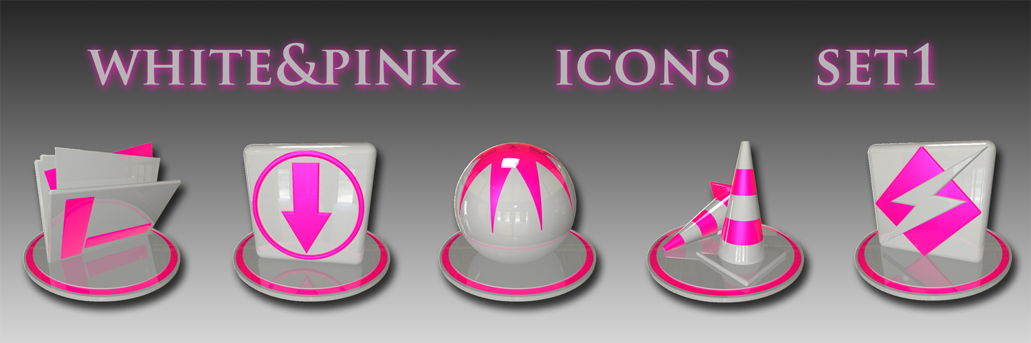 Chrome Icon Pink and White