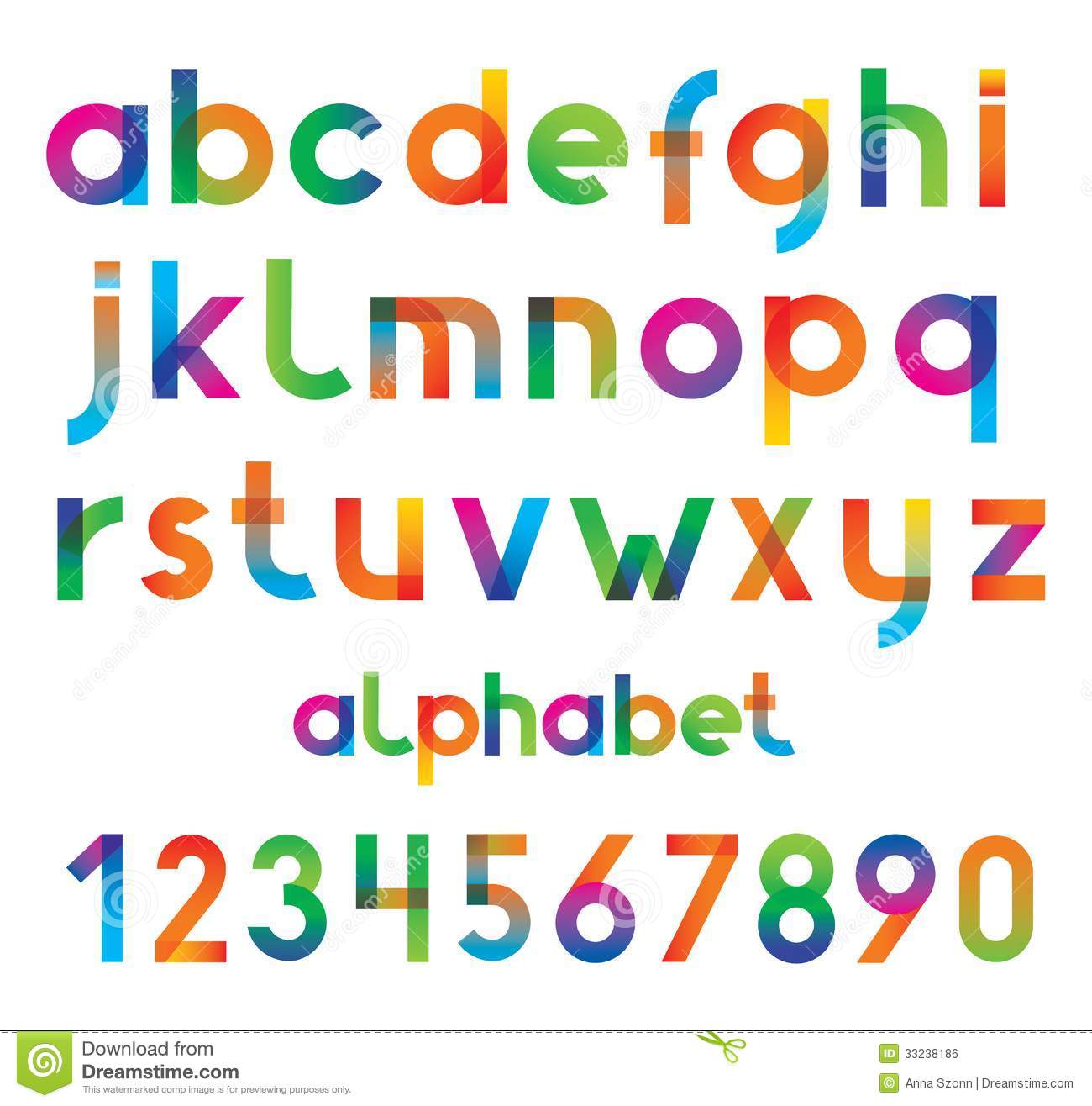 Colorful Cool Fonts Numbers