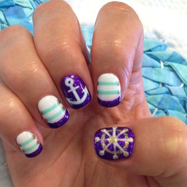 Cute Anchor Nail Design