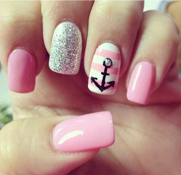 Cute Anchor Nail Design Cute Anchor Nail Design