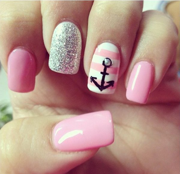 Cute Anchor Nail Design