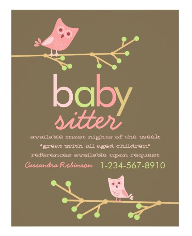 Cute Babysitting Flyer Ideas