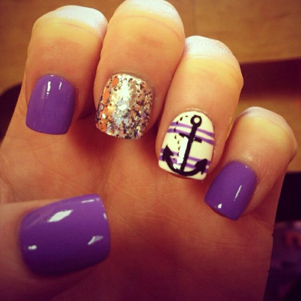 Cute Nail Designs with Anchors