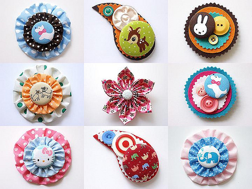 Fabric Brooches and Pins