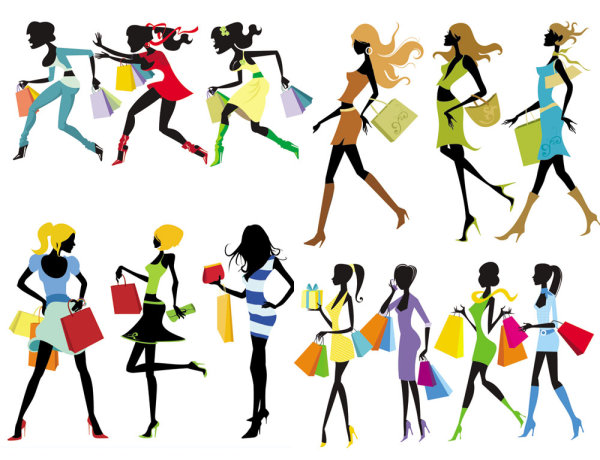 Fashion Shopping Girl Vector