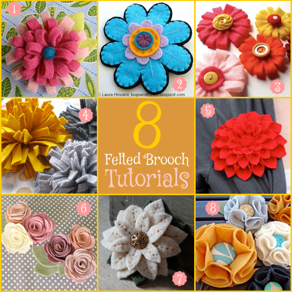 Felt Flower Brooch Tutorial Felt Flower Brooch Tutorial
