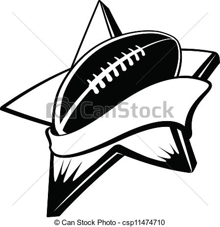 Football Vector Clip Art Black and White