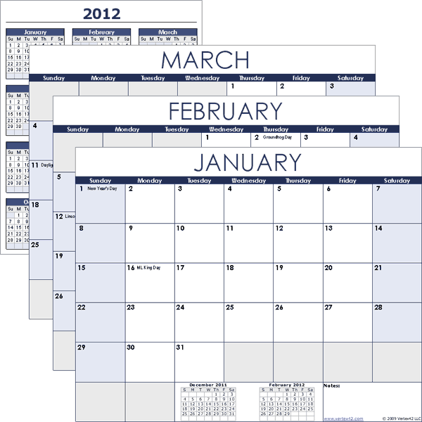 Free Excel Calendar Template