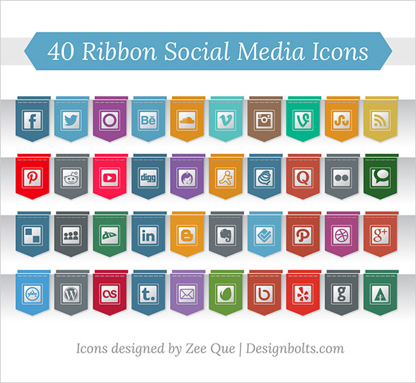 Free Social Media Icons Ribbon
