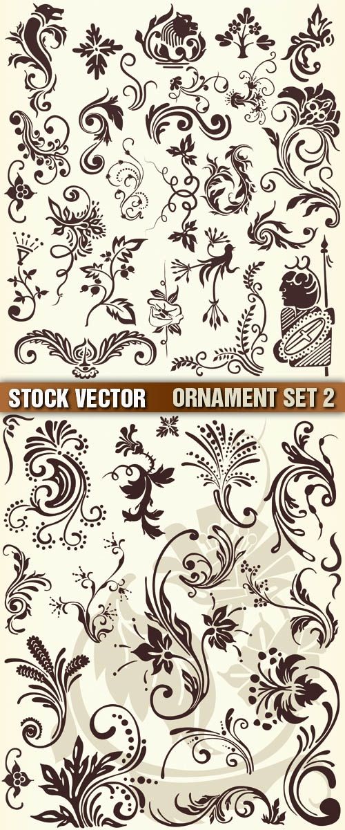 6 Vector Victorian Shell Ornaments Images