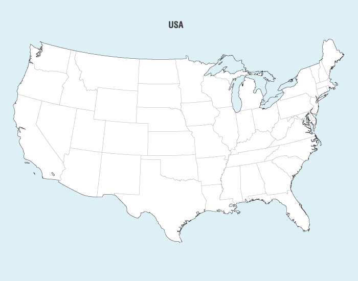 Free Vector Us State Map