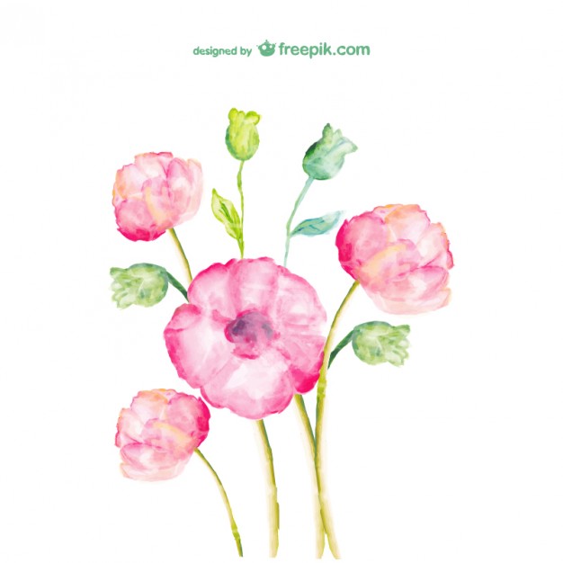 Free Vector Watercolor Flower Free Vector Watercolor Flower