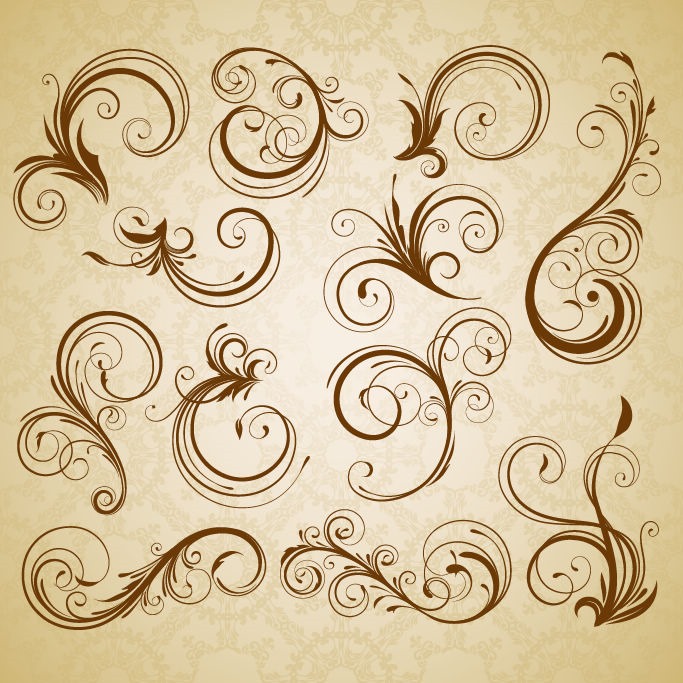 Free Vintage Vector Floral Swirl