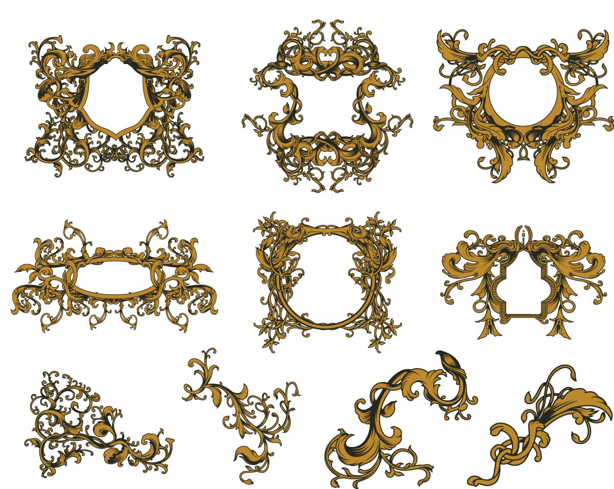 Gold Vintage Frame Vector Gold Vintage Frame Vector