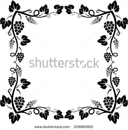 Grapevine Border Clip Art Silhouette