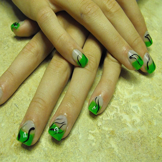 Green Nail Art Design