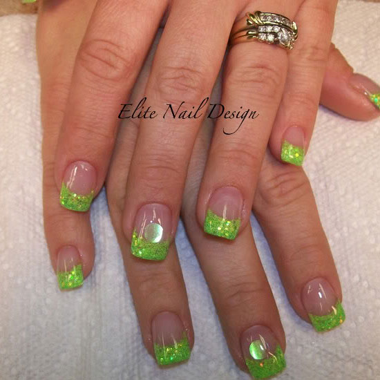 Green Nail Art Design