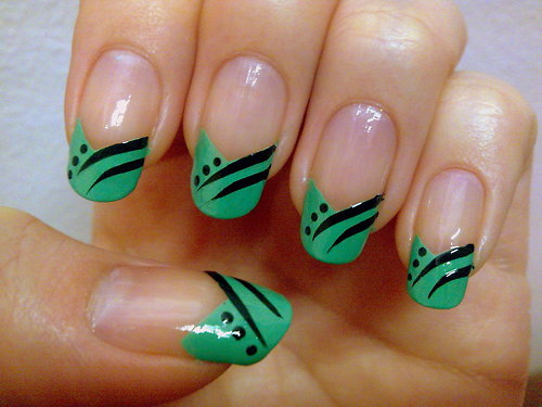 Green Nail Art Design