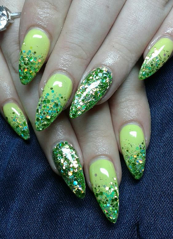 Green Nail Art Design