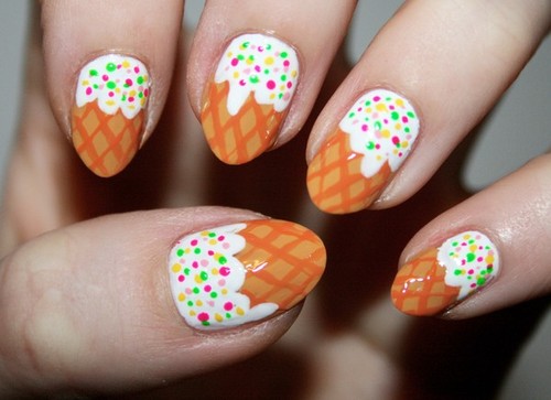 4. "Ice Cream Cone" Nail Art - wide 8