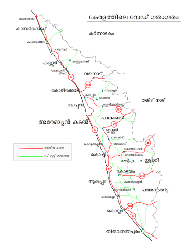 Kerala Road Map