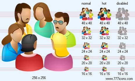 Large Group of People Icon Large Group of People Icon