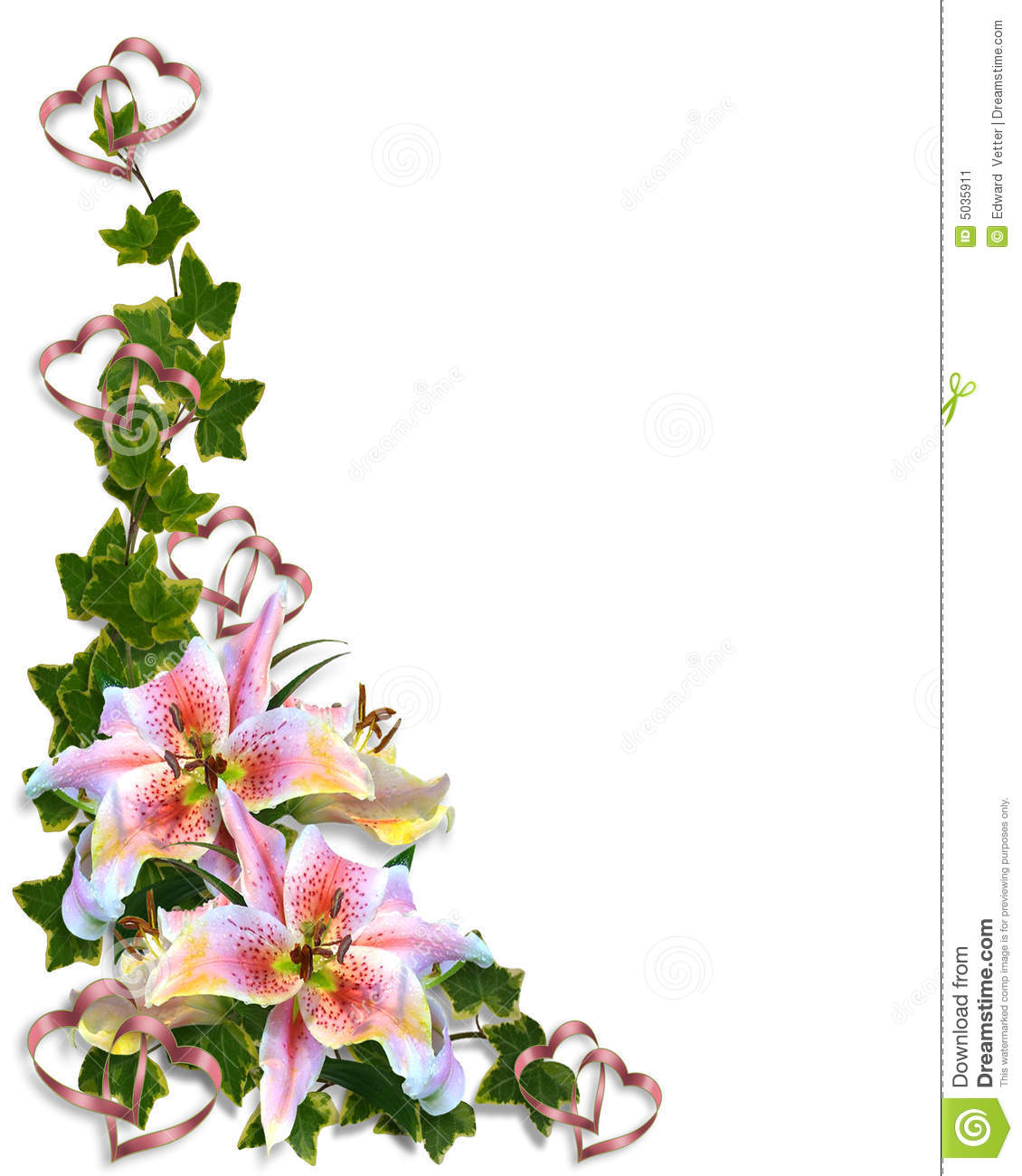 11 Simple Corner Border Designs With Lilies Images - Purple Corner