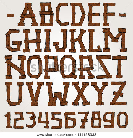 Log Wood Font Letters