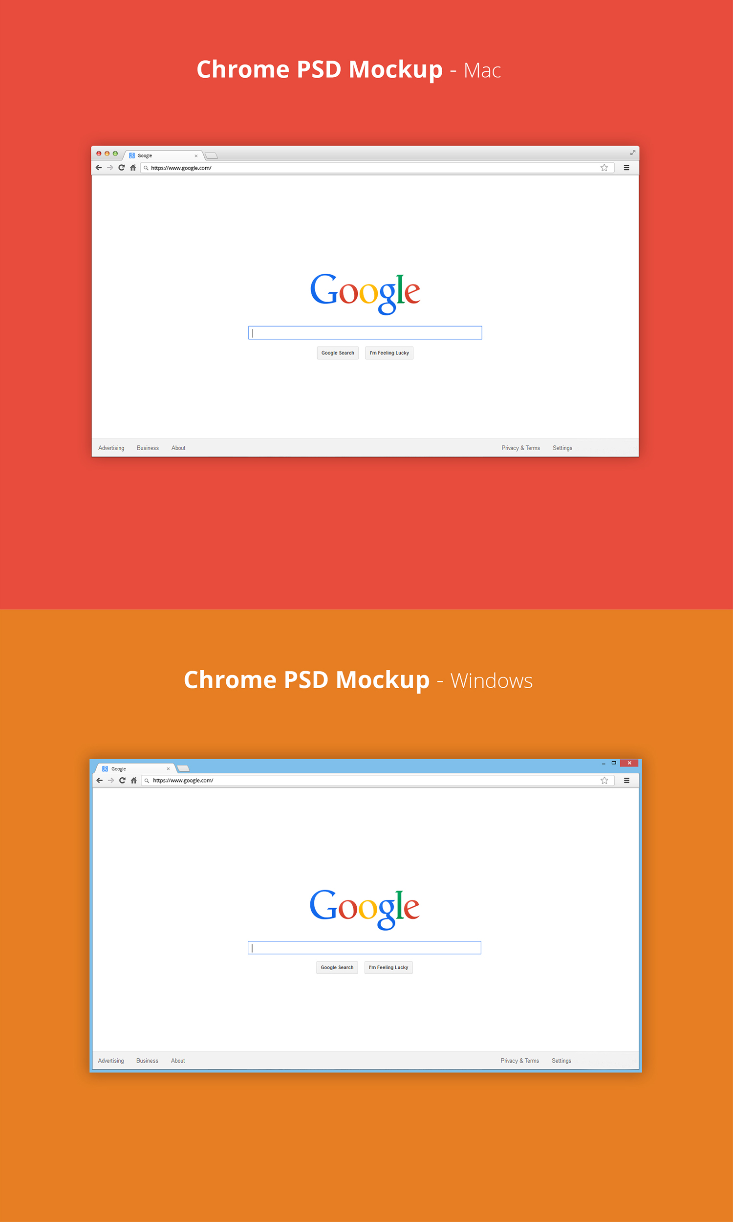 Mac Chrome PSD Mockup