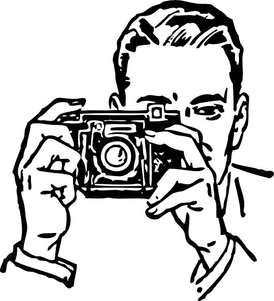 Man with Camera Taking Picture Clip Art