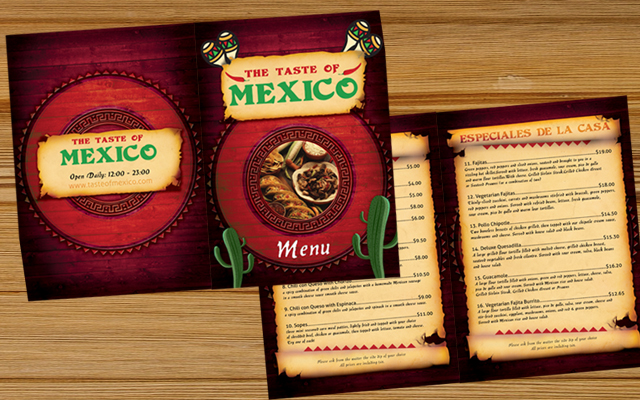 Mexican Restaurant Menu Template Mexican Restaurant Menu Template