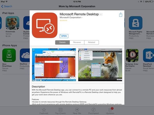 Microsoft Remote Desktop App