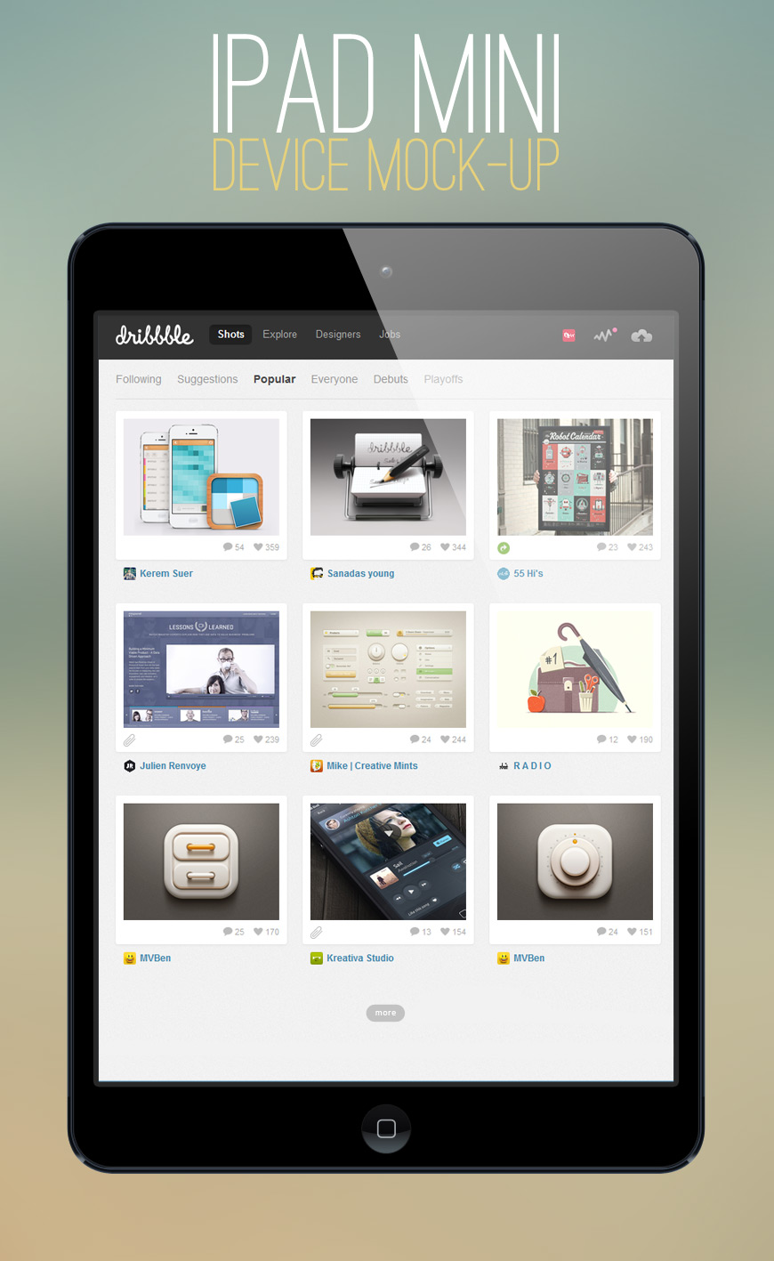 Mini iPad Mockup Template Mini iPad Mockup Template