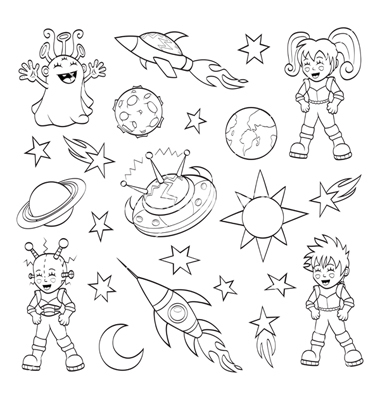 Outer Space Cartoon Drawing