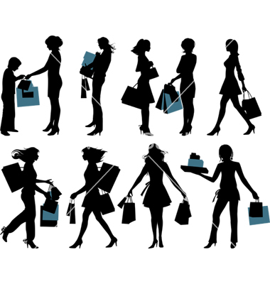 People Shopping Vector