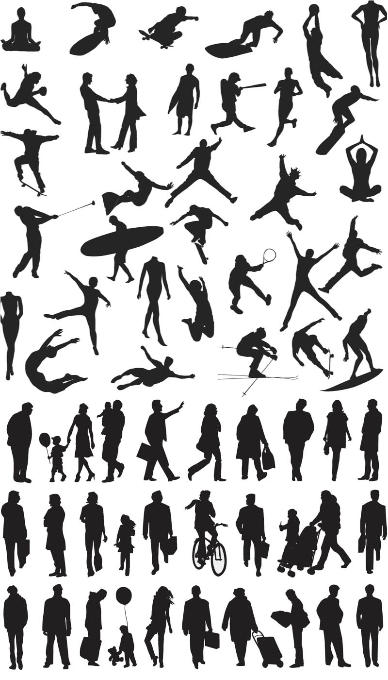 People Silhouette Vector Clip Art