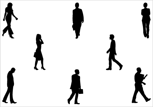 People Walking Silhouette