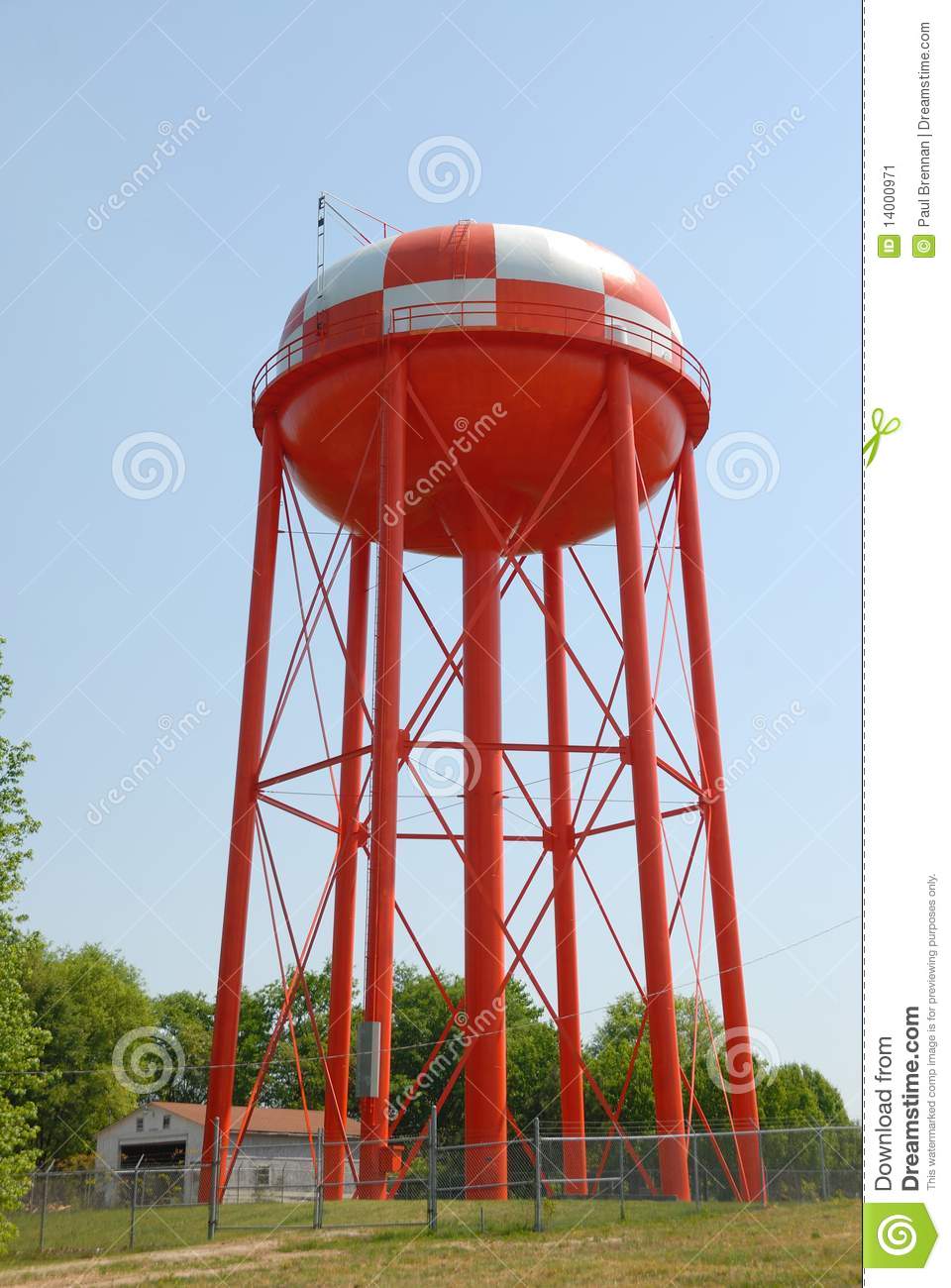 Red and White Water Tower