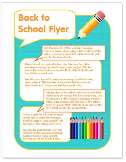 School Flyer Templates for Microsoft Word