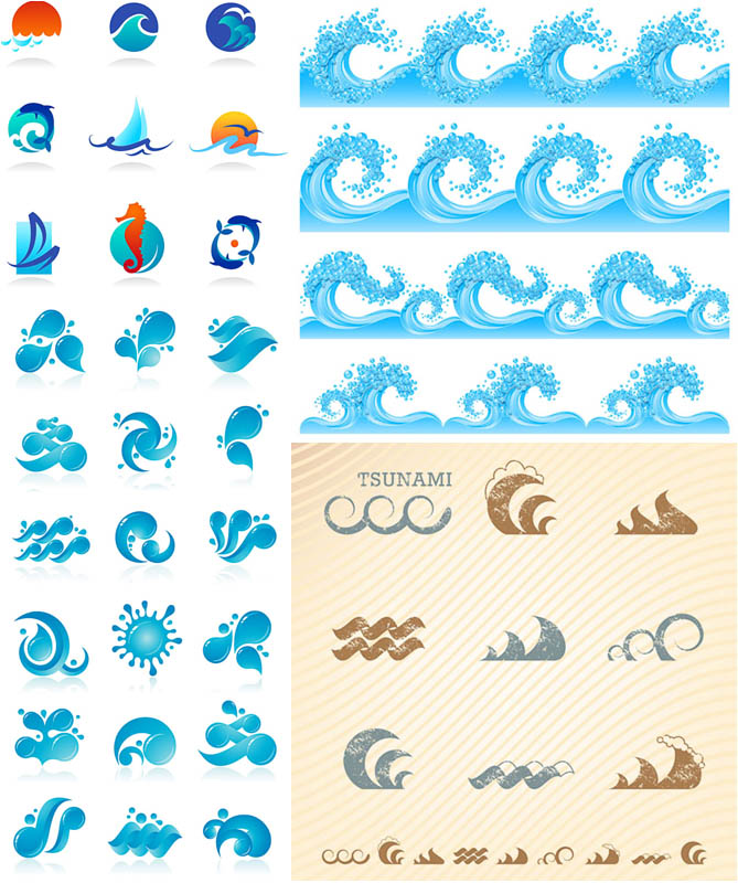 15 Ocean Waves Vector Free Images