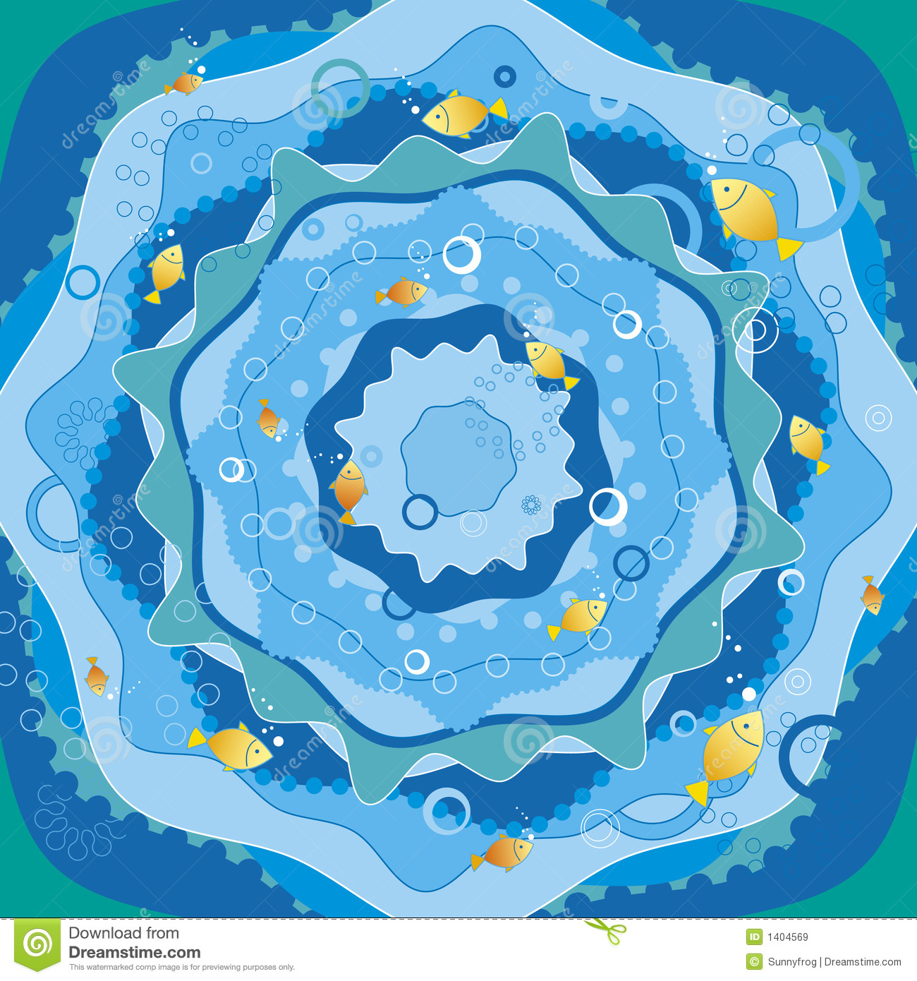 Sea with Fish Vector
