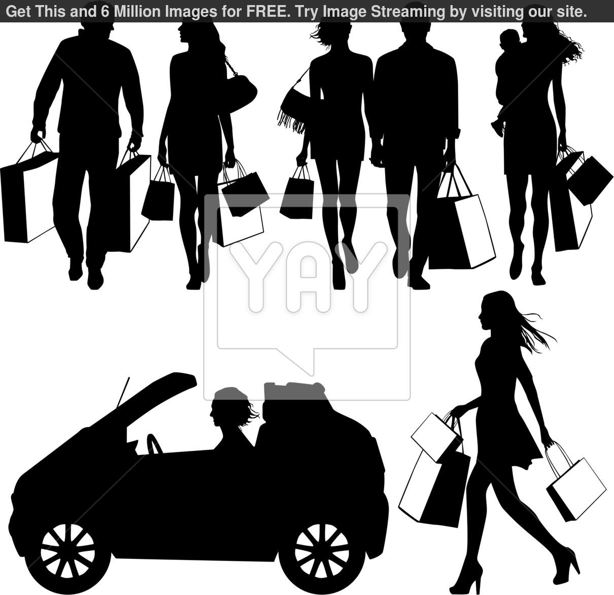 Silhouette People Shopping