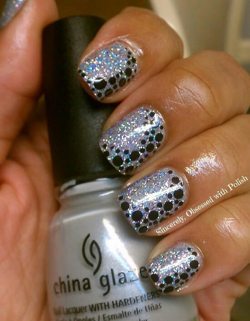 Silver Glitter Acrylic Nail Designs