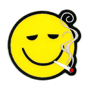 Smiley-Face Smoking Weed