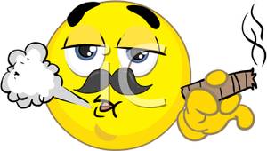 Smoking Smiley Face Clip Art